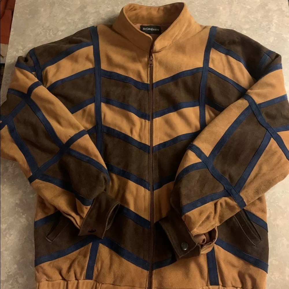 VTG rare YSL Saint Laurent suede/ silk jacket